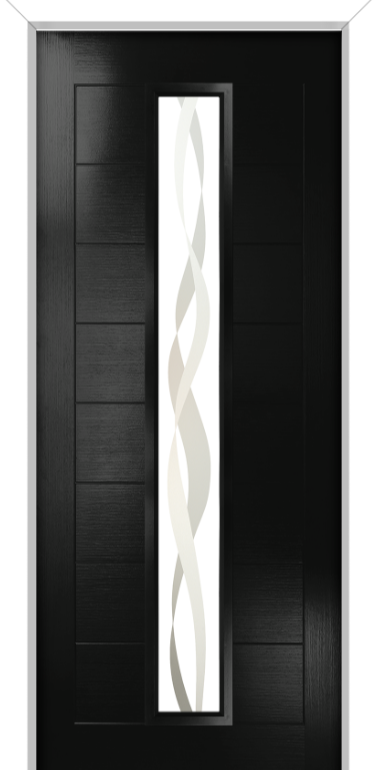 Moderne Wellington composite door with Prairie glass