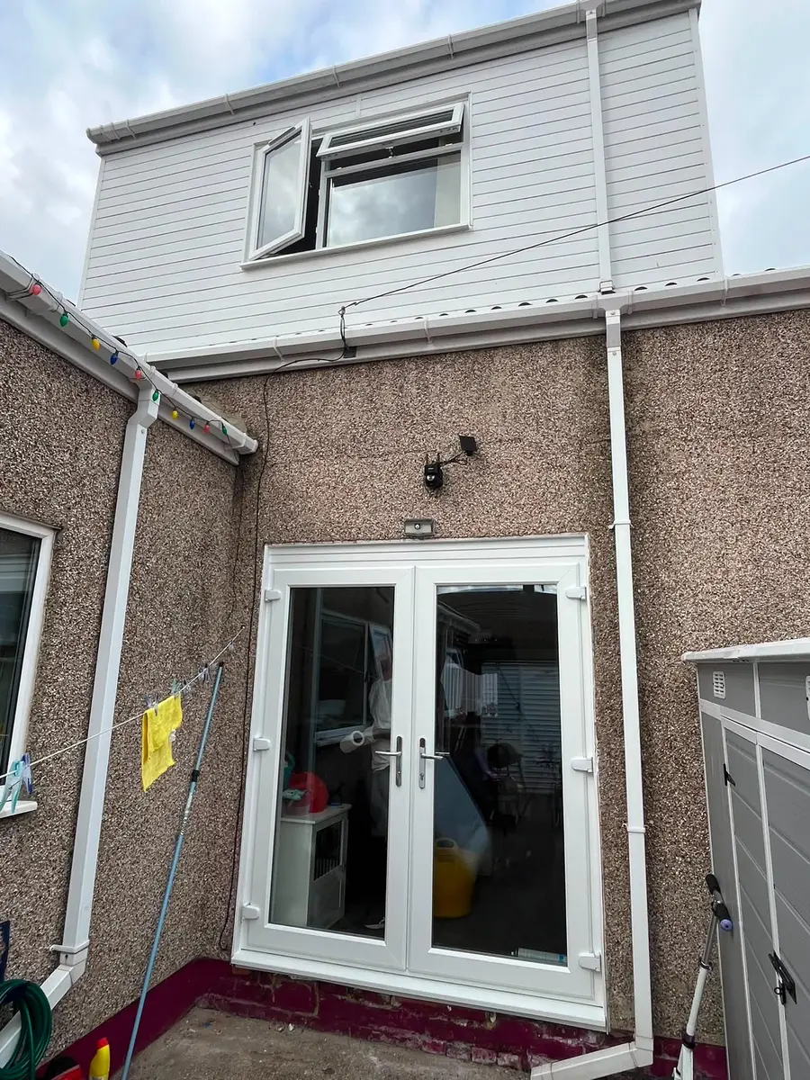 Black composite front door installation