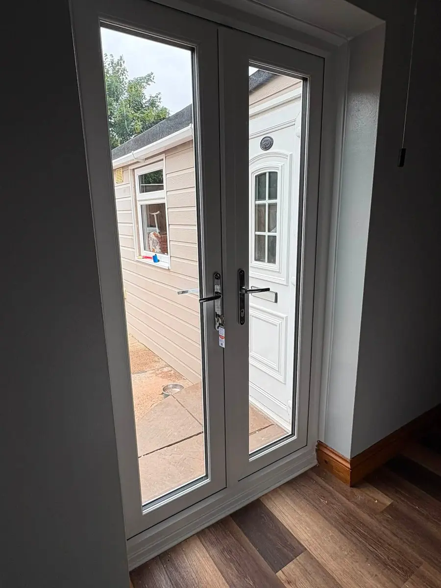 White French doors viewed from inside